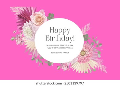 "Colorful 'Happy Birthday' image with a heartfelt message wishing joy, blessings, and a bright year ahead. Ideal for greeting cards, social media posts, or any celebration of a special day. 