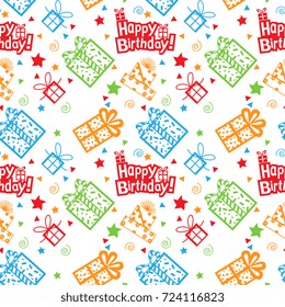 colorful Happy birthday pattern Background