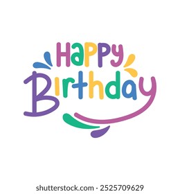 Colorful Happy Birthday Typography - 01