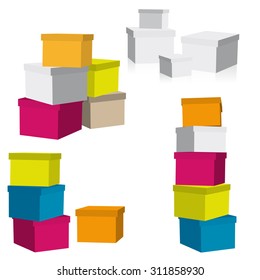 Colorful happy boxes