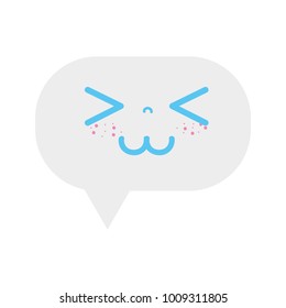 colorful happy chat bubble kawaii cartoon