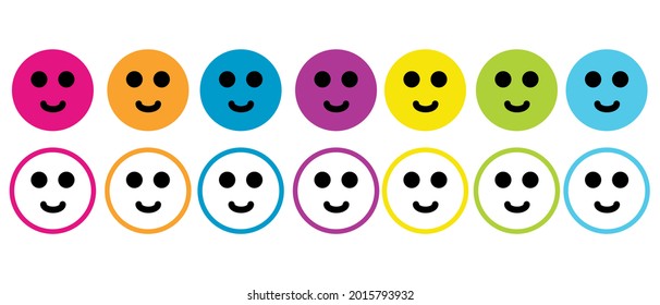 Colorful happy circles icon. Vector illustration. Vector happy face.