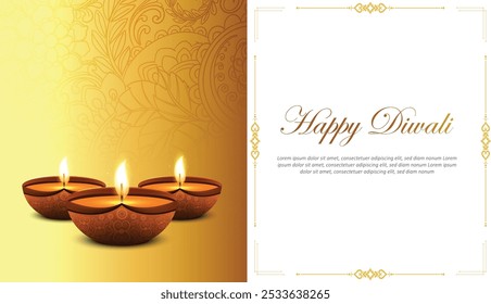 Colorful Happy Diwali festival design elements.