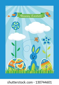 Colorful happy easter card