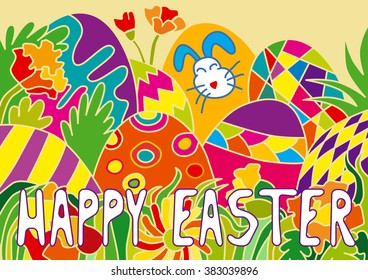 Colorful Happy Easter Card