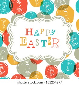 Colorful Happy Easter Card Design. Vector, EPS10