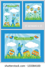 Colorful happy easter cards