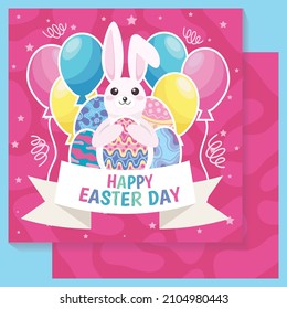 colorful happy easter day card and banner design 