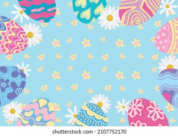 colorful happy easter day card and banner design 