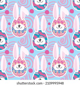 colorful happy easter day card and seamless