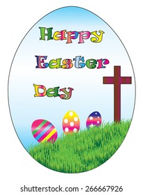 colorful happy Easter day card illustration