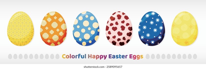 Colorful Happy Easter Day Eggs
