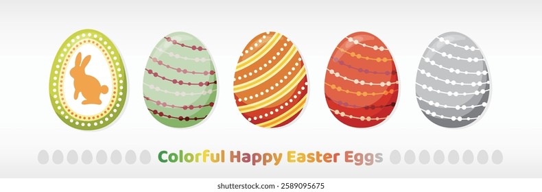 Colorful Happy Easter Day Eggs