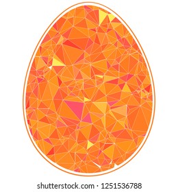 Colorful Happy Easter Egg for greeting card folk style