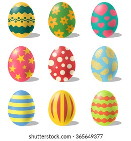 colorful happy easter eggs. Eggs isolated. Color eggs. 