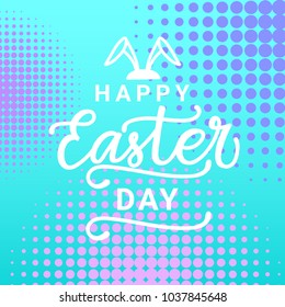 Colorful Happy Easter Greeting Card Background In retro Vintage Style Vector Illustration