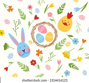 Colorful Happy Easter greeting card