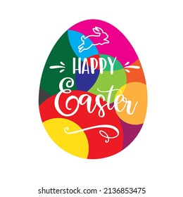 Farbige Grußkarte für Frohe Ostern - buntes Vektorgrafik-Konzept auf weißem Hintergrund