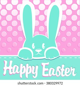 Colorful Happy Easter greeting card. For romantic and easter design, announcements, greeting cards, posters, advertisement.