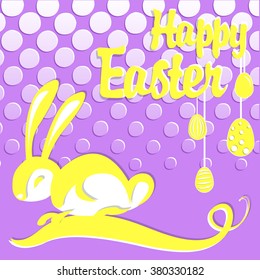 Colorful Happy Easter greeting card. For romantic and easter design, announcements, greeting cards, posters, advertisement.
