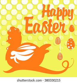 Colorful Happy Easter greeting card. For romantic and easter design, announcements, greeting cards, posters, advertisement.