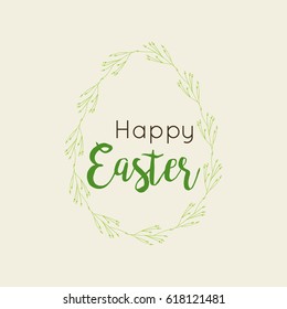 Colorful Happy Easter greeting card with text. Postcard  templates with message. Modern lettering  calligraphy style.