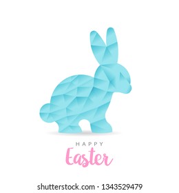 Colorful Happy Easter Paper Rabbit