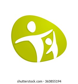 Colorful happy family logo design. Vector elements for your application or corporate identity design.