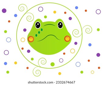 colorful happy frog of plenty illustration.