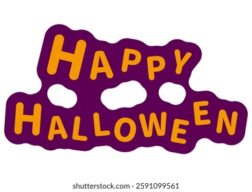 Colorful Happy Halloween Lettering Vector Illustration