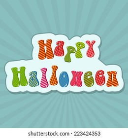 Colorful Happy Halloween text design for Halloween party celebration on stylish background, can be use as poster, banner or flyer.