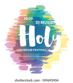 Colorful Happy Holi Background. Vector Illustration.