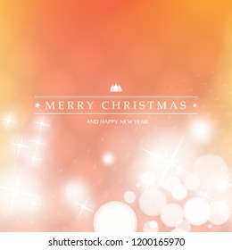 Colorful Happy Holidays, Merry Christmas Greeting Card With Label on a Sparkling Blurred Background