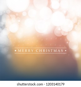 Colorful Happy Holidays, Merry Christmas Greeting Card With Label on a Sparkling Blurred Background