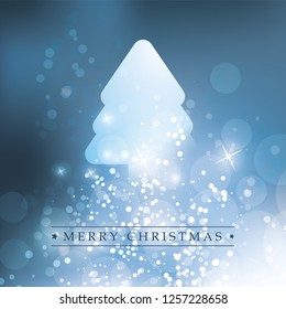 Colorful Happy Holidays, Merry Christmas Greeting Card With Label, Snowflake Patterned Christmas Tree Silhouette