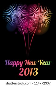 Colorful Happy new year 2013 card
