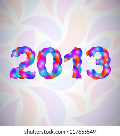 Colorful Happy new year 2013 card