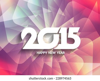 Colorful happy new year 2015 greeting card design