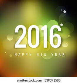 colorful happy new year 2016 greeting card 