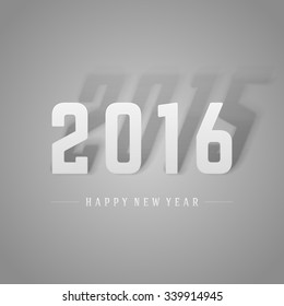 Colorful Happy New Year 2016 3d message vector background. 