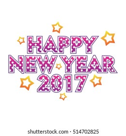 colorful happy new year 2017 vector design for background, wallpaper, party and event