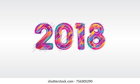 Colorful Happy New Year 2018