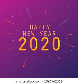 Colorful happy New Year 2020. Vector illustration of happy new year 2020. Background, banner, poster. Congratulations or invitation background. Vector illustration