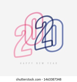 Colorful Happy New Year 2020 Text Design.