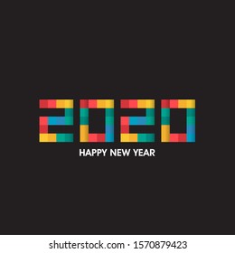 Colorful Happy new year 2020 vector background