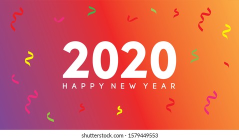 
Colorful Happy New Year 2020. Vector illustration concept for background, greeting card, website and mobile website banner, party invitation card, social media banner, marketing material
