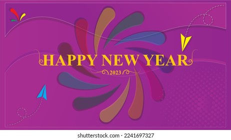 Colorful Happy New Year 2023 Banner