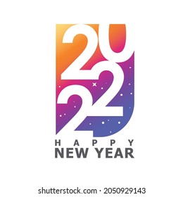 colorful Happy new year design 2022 vector