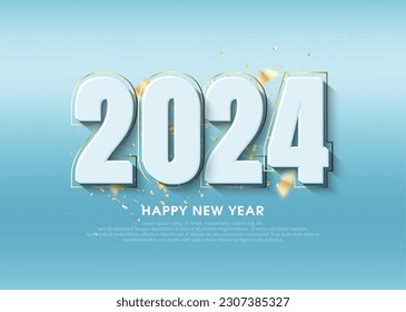 Colorful happy new year greetings 2024.