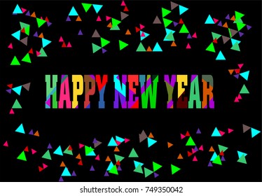 Colorful happy new year wish greeting vector